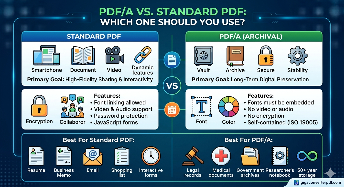 The Difference Between PDF/ A and Standard PDF: Which One Should You Use?